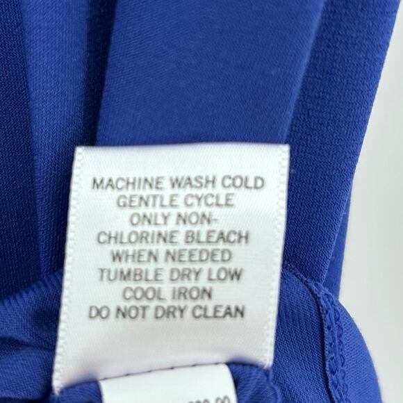 Banana Republic Cobalt Blue Ponte Shift Dress Cut Out Neck Womens Size XS - Picture 8 of 11